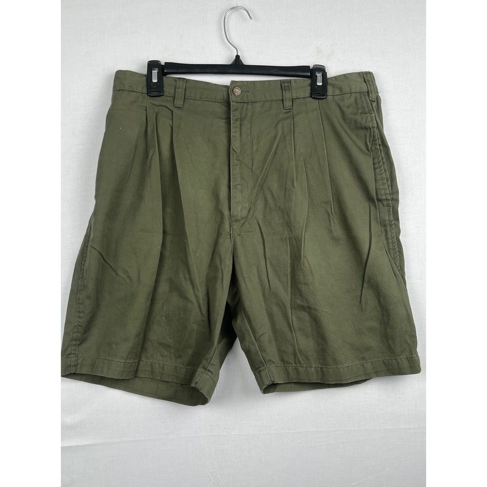 Chaps Ralph Lauren‎ Mens Pleated Shorts Olive Green Size 38 Waist